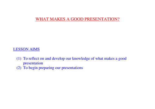 what makes a good presentation ks2