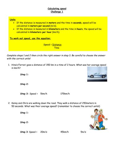 Speed, distance, time | Teaching Resources