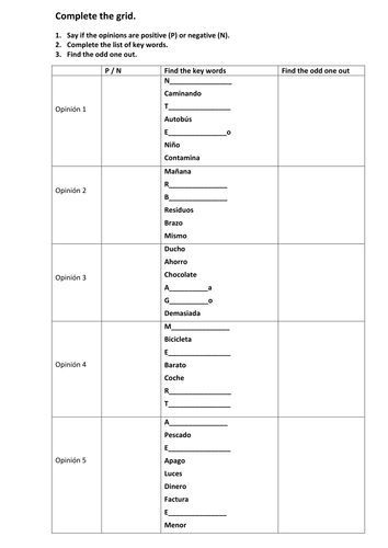 El medio ambiente - Listening activity