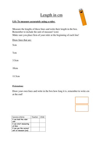 Measuring in cm (3-way differentiation)