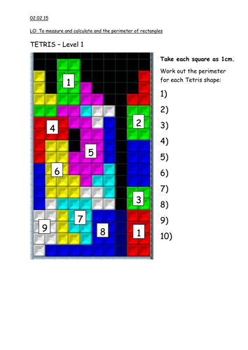 Perimeter using Tetris shapes | Teaching Resources