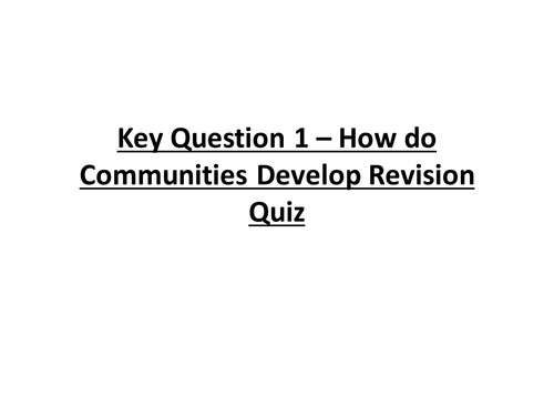 Revision Quizes  for ALL Global Citizenship Modules