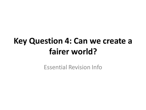 Can we create a fairer world?