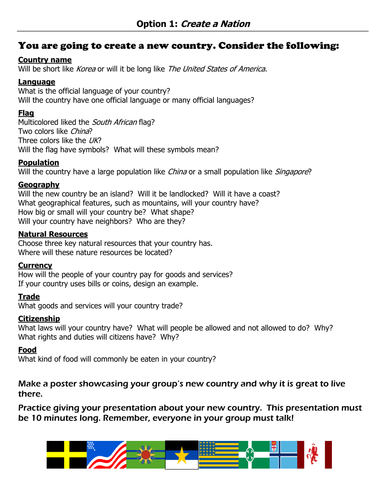 English: Short Group Project Assessments 