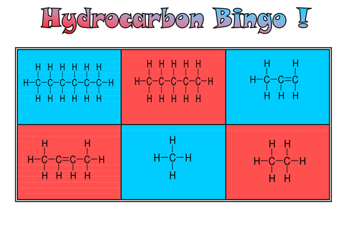 Hydrocarbon Bingo Cards