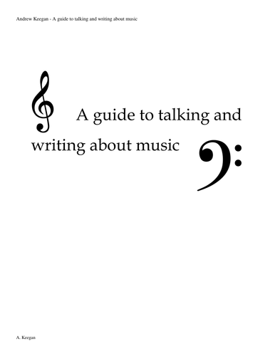 A guide to talking and writing about music