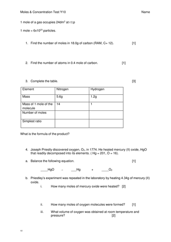 Moles Tests