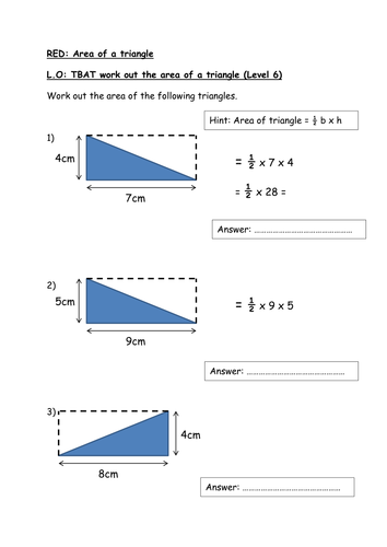 Finding the area of a triangle