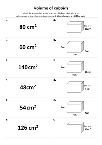 Volume of cuboids - match cards by madalien - Teaching Resources - Tes