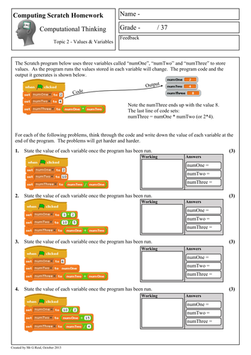 computing scratch homework