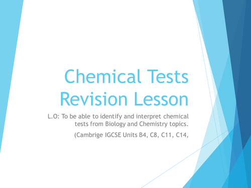 GCSE Chemical Tests Revision Lesson