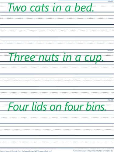 Segoe Handwriting Template KS1