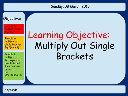 Multiplying out single brackets