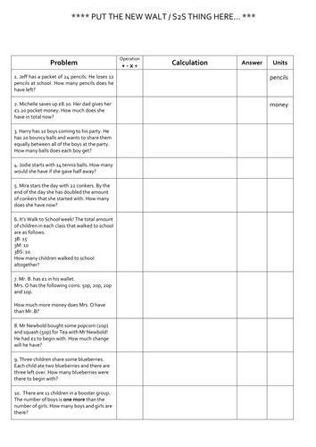 Differentiated mixed operation and two step word problems (Years 2/3/4) - editable