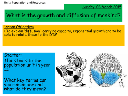 Diffusion and the Demographic Transition Model