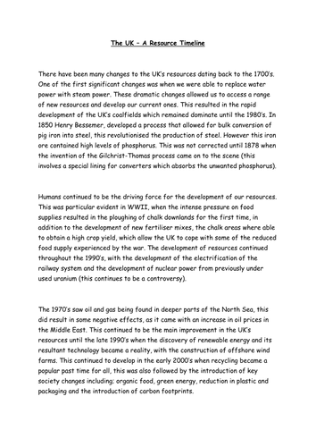 Relationship with population and resources