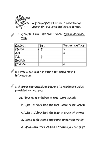 data handling worksheets teaching resources