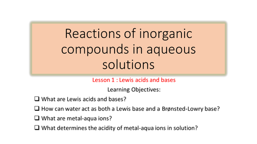 Reactions of inorganic compounds - Lewis acids and bases