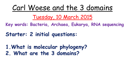 Carl Woese and the 3 domains