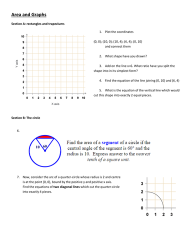 Puzzling area and graphs 