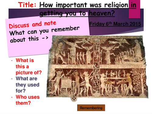 Medieval Routes to Heaven pupil led lesson