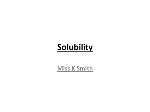 Solubility