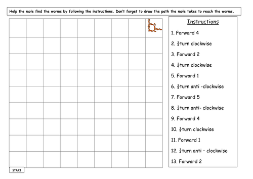 kindergarten position worksheet a Anti Turns clara5 by Clockwise on & clockwise Grid.