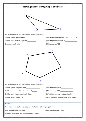 Referring to Angles and Sides of Shapes | Teaching Resources