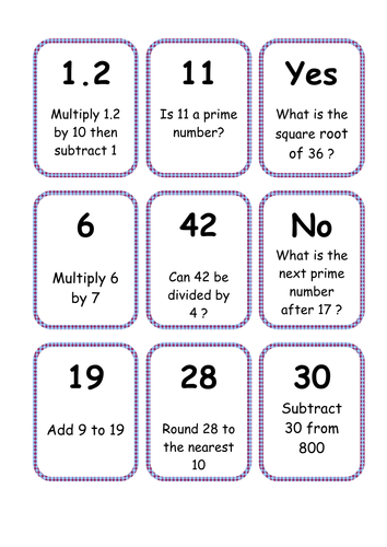 Follow Me Loop Cards - Year 6