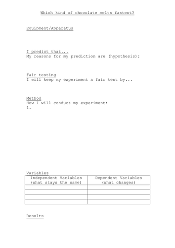 Science Experiment- Melting Point of Different Chocolates