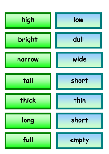 Antonyms Resource pack