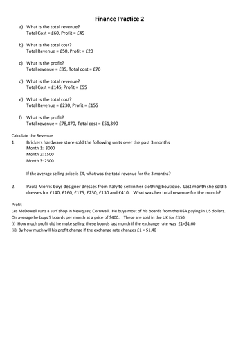 Edexcel GCSE Business Studies Unit 1 Pupil Support Tasks