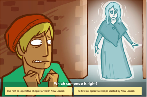 New Lanark - a game for revising grammar and vocabulary