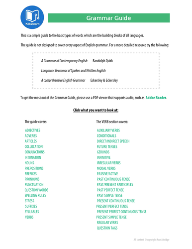  A simple English Grammar for Intermediate Learners