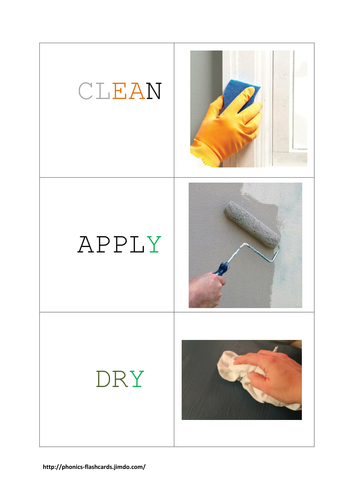 Painting and decorating verbs flashcards