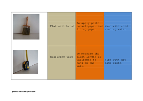 Wallpapering tools matching cards activity