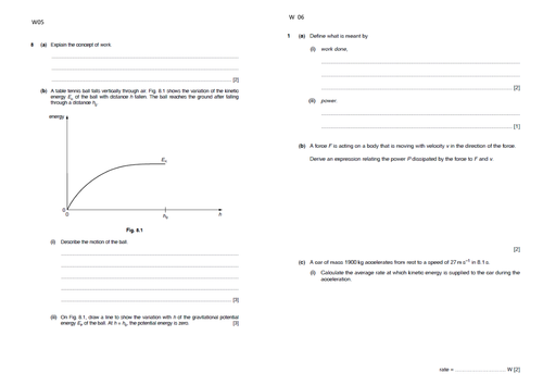 AS Physics Work Energy and Power