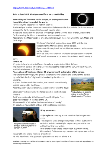 Eclipse 2015 reading comprehension