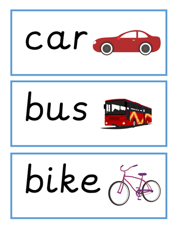 Transport Vocabulary Flashcards