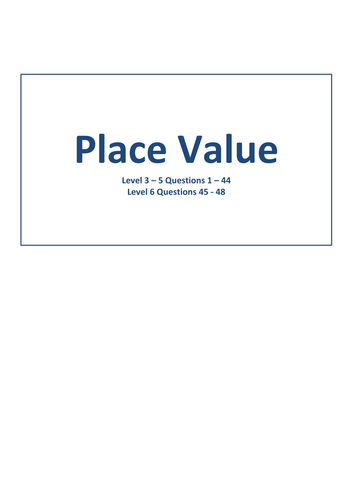 Number KS2 Sats Past Paper Questions incl level 6