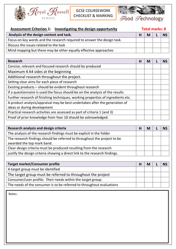 Aqa gce food technology coursework