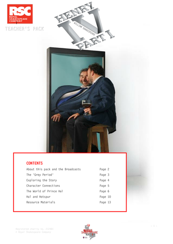 Henry IV Part I 2014 Teacher Pack