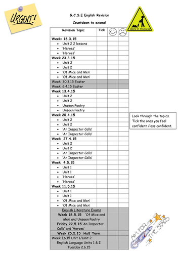 G.C.S.E English revision outline