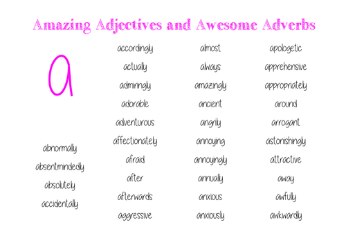 Amazing Adjectives By He4therlouise Teaching Resources TES