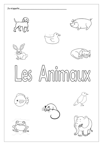 FRENCH - Animals - Les Animaux - Activity Booklet - Worksheets