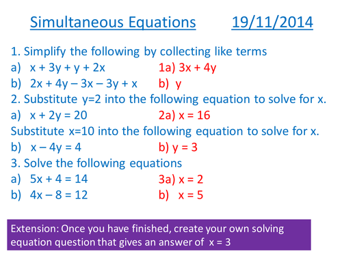 Simultaneous Equations