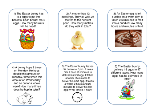 Maths Easter Treasure Hunt Teaching Resources