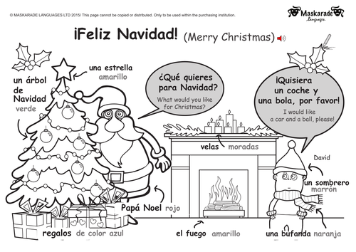 KS1- SPANISH Level 2: Christmas by maskaradelanguages - Teaching