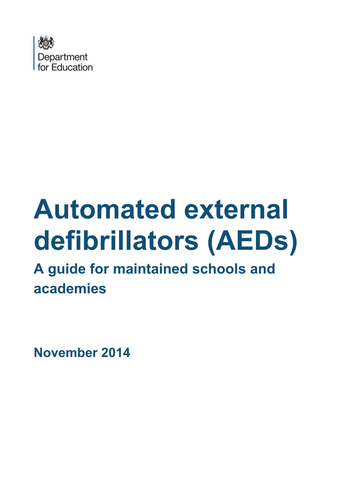 Automated external defibrillators (AEDs) in schools
