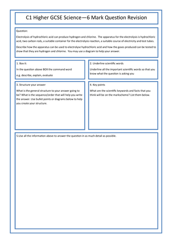 Edexcel C1 - 6 Mark Question revision sheets